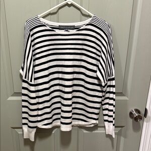 French Connection Black and White Striped Sweater